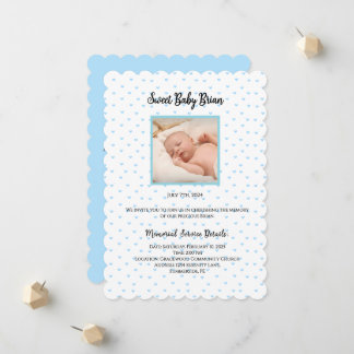 Faire-part Service funéraire personnalisé pour bébé garçon In
