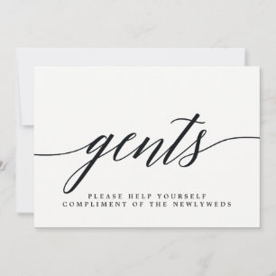 Faire-part Signe de salle de bain Mariage Gents - Script mode