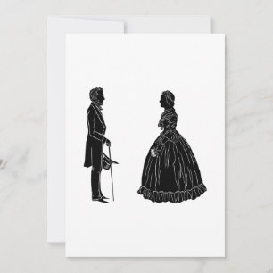 Faire-part silhouette d'abraham lincoln et de mary todd linco
