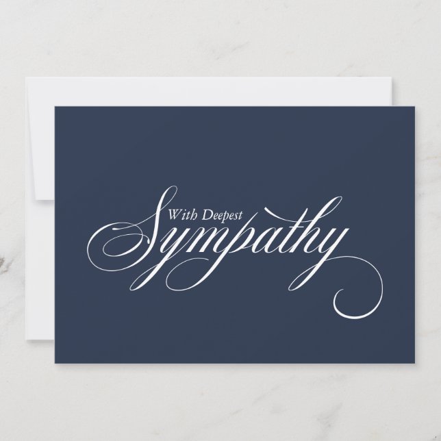 Faire-part Simple Blue Elegant Script Sympathy Card (Devant)