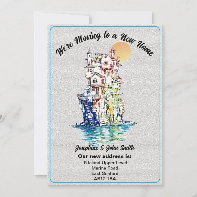 Faire-part Simple Changement d'Adresse à l'Intention des Amis (Devant)