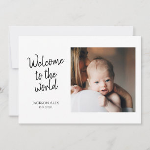 Faire-part Simple collage photo Bienvenue au monde Naissance