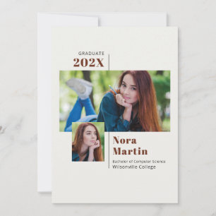 Faire-part Simple College Graduation Auburn Cream