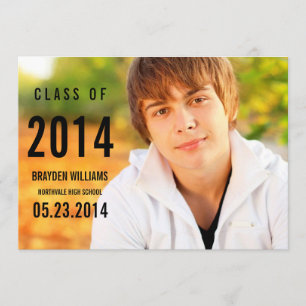 Faire-part simple de graduation noire