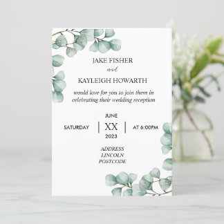 Faire-part simple de réception de mariage à l'euca