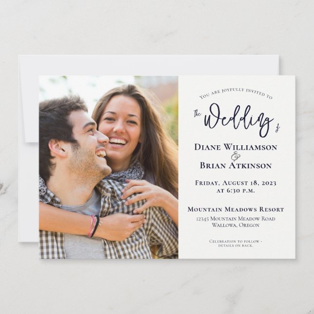 Faire-part Simple Deux Photos 2ème Mariage Tout En Un Mariage (Devant)