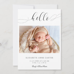 Faire-part Simple Élégant Swashes Script Minimaliste Moderne