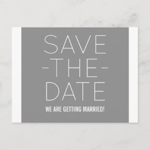 Faire-part Simple Enregistrer la carte postale Date, Gris