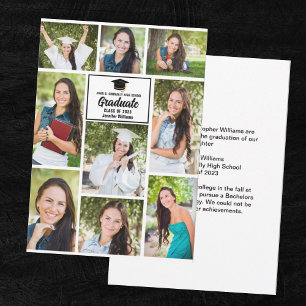 Faire-part Simple Graduate Photo Collage Chic Graduation