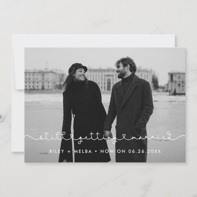 Faire-part Simple mignon Toujours marié mariage mise à jour (Devant)