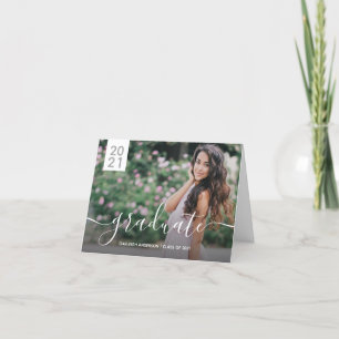 Faire-part Simple Modern 2 Photo Graduation 