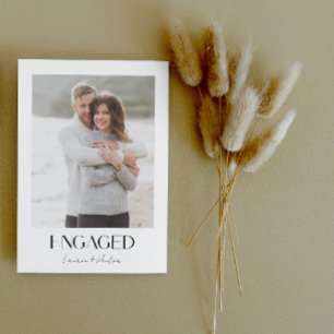 Faire-part Simple moderne 3 Photo Script Engagement