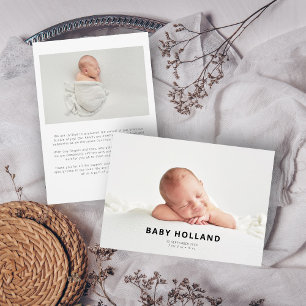 Faire-part Simple moderne minimaliste photo bébé