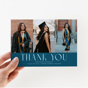 Faire-part Simple Remerciement Turquoise Grad Multi Photo