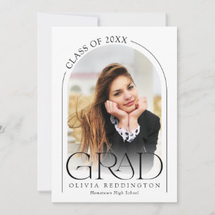 Faire-part Simple typographie d'arc moderne Photo Grad