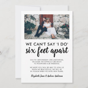 Faire-part Six Feet Apart Reporté Changement Date Photo Maria