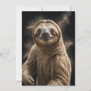 Faire-part Sloth Wild Animal Élégant Dramatique Mist Portrait
