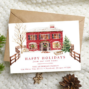 Faire-part Snowy Nouvelle Maison pour les Fêtes Vacances Démé