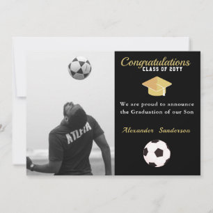 Faire-part Soccer Football joueur gradué Photo party