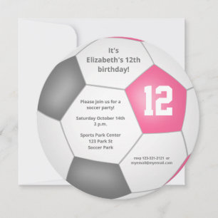 Faire-part soirée d'anniversaire rose gris blanc