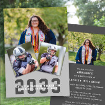 Sporty Girl Modern Bold Script 4 Photo Graduation