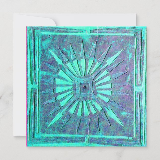 Faire-part STAR DU MATIN, bleu vif turquoise, blanc (Devant)