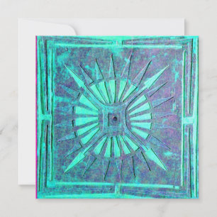 Faire-part STAR DU MATIN, bleu vif turquoise, blanc