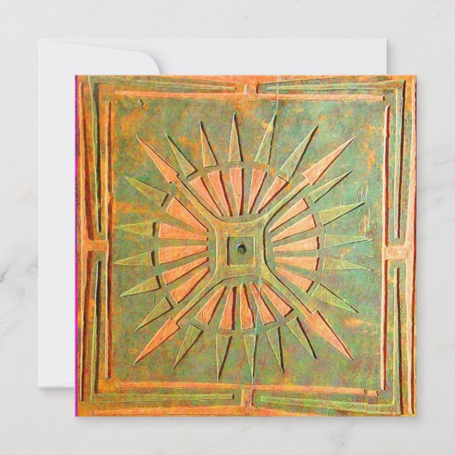 Faire-part STAR DU MATIN, jaune antique, vert, blanc (Devant)