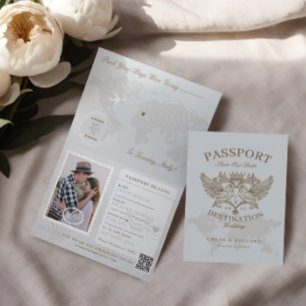 Faire-part Style Passeport Enregistrer La Date Destination Ma