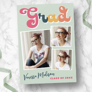 Faire-part Style tendance rétro Vintage Boho Colors Grad Phot