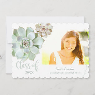 Faire-part succulent chic de photo d'obtention du