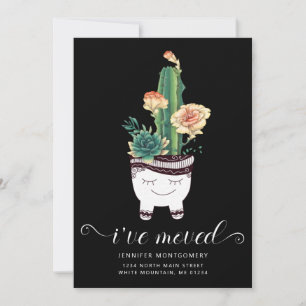 Faire-part Succulents de cactus roses mignons en Pot amusant