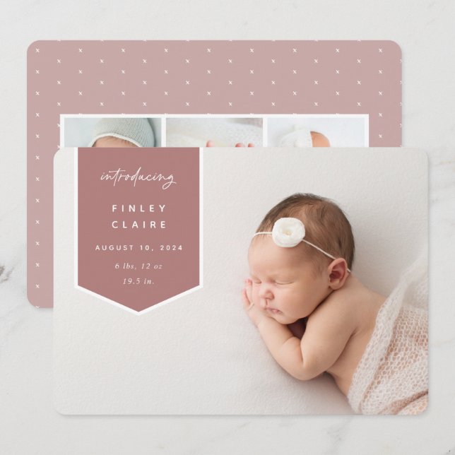 Faire-part Superposition de bannière | Annonce horizontale de (Devant / Derrière)