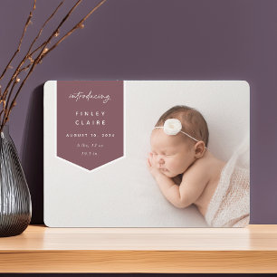 Faire-part Superposition de bannière Naissance photo horizo