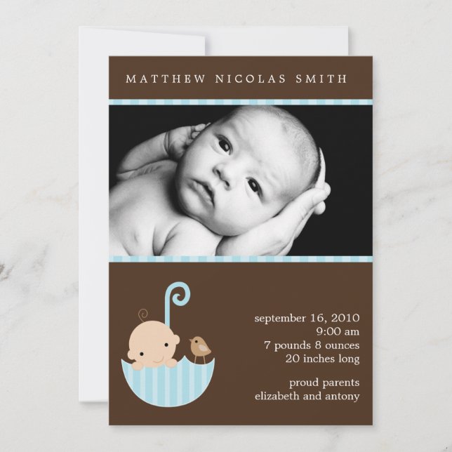 Faire-part Sweet Baby Boy Photo Annonces de naissance (Devant)