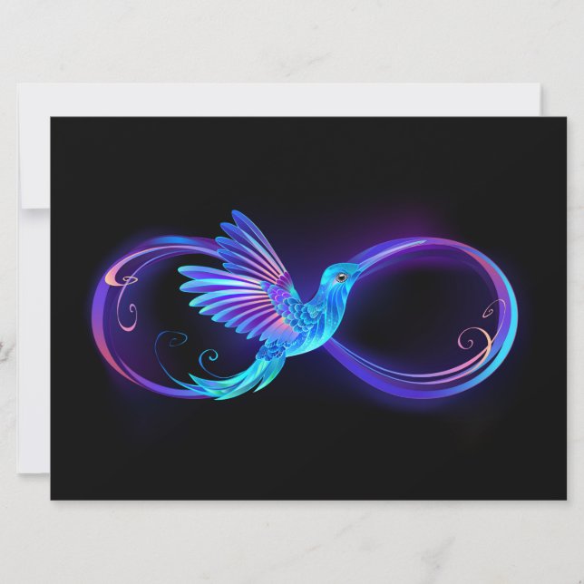 Faire-part Symbole de Neon Infinity par Glowing Hummingbird (Devant)