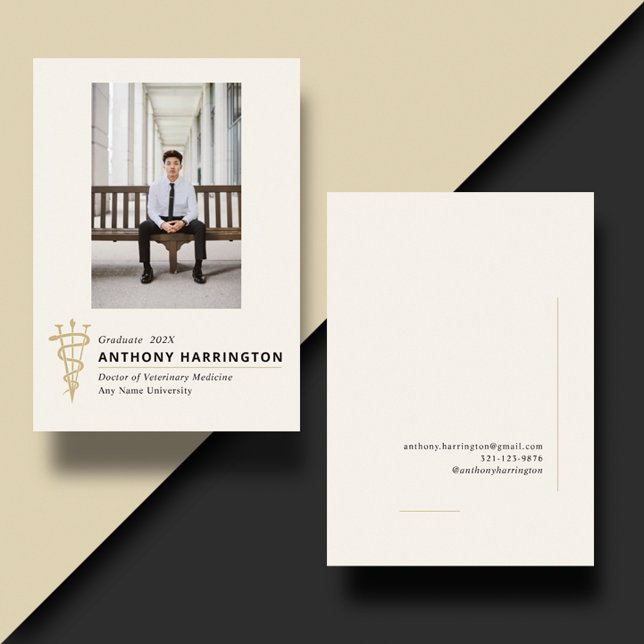Faire-part Symbole d'or noir Vétérinaire (Créateur téléchargé)