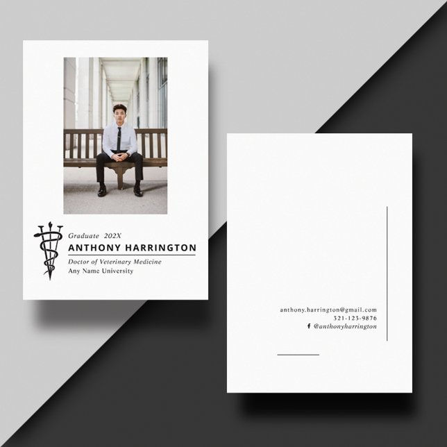 Faire-part Symbole vétérinaire photo noir (Créateur téléchargé)