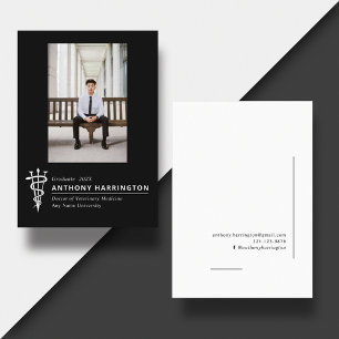 Faire-part Symbole vétérinaire photo noir blanc