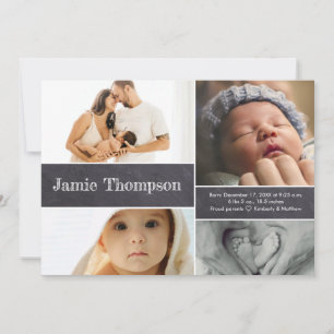 Faire-part Tableau de bord de collection photo pour bébés mul