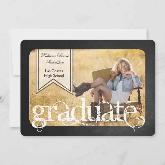 Faire-part Tableau noir 5x7 Tableau noir Senior (Devant)