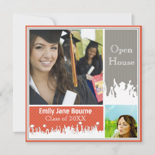 Faire-part Tangerine grise Tango classe supérieure de photos 