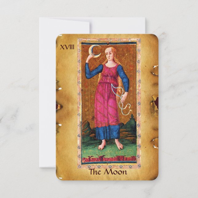 FAIRE-PART TAROTS ANCIENS RENAISSANCE 18 / LA LUNE (Devant)