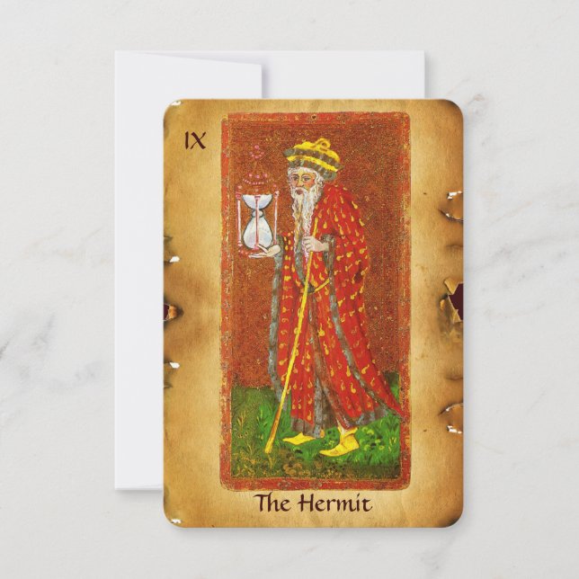 FAIRE-PART TAROTS DE RENAISSANCE ANTIQUE 9 / L'HERMIT (Devant)