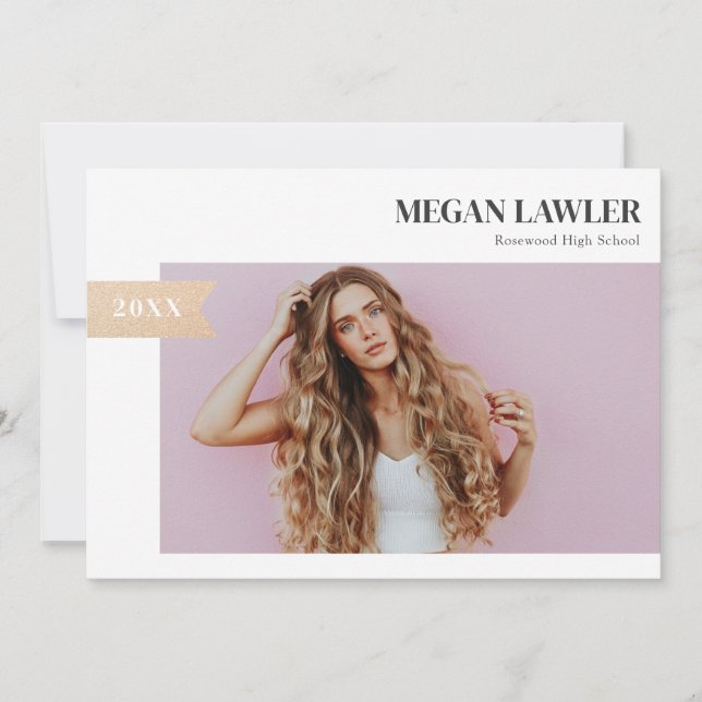 Faire-part tendance - Faux Gold (Devant)