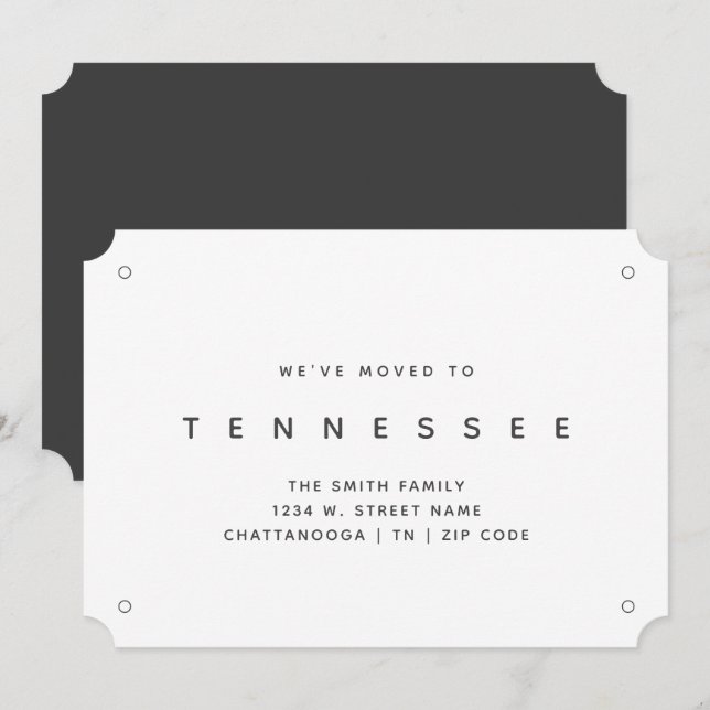 Faire-part Tennessee Nouvelle maison Nous avons déménagé Fair (Devant / Derrière)