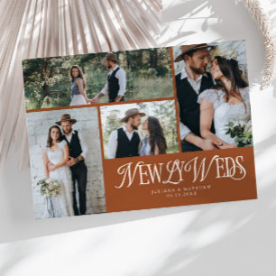 Faire-part Terracotta Newlyweds Multi Photo Mariage