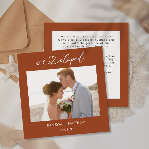 Faire-part Terracotta Nous sommes partis en voyage de noces P