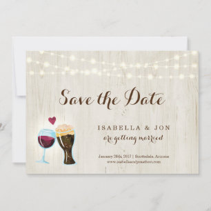 Faire-part Toast Red Wine & Beer Enregistrer la date