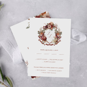 Faire-part Tomber dans l'amour Fleurs d'automne Mariage RSV